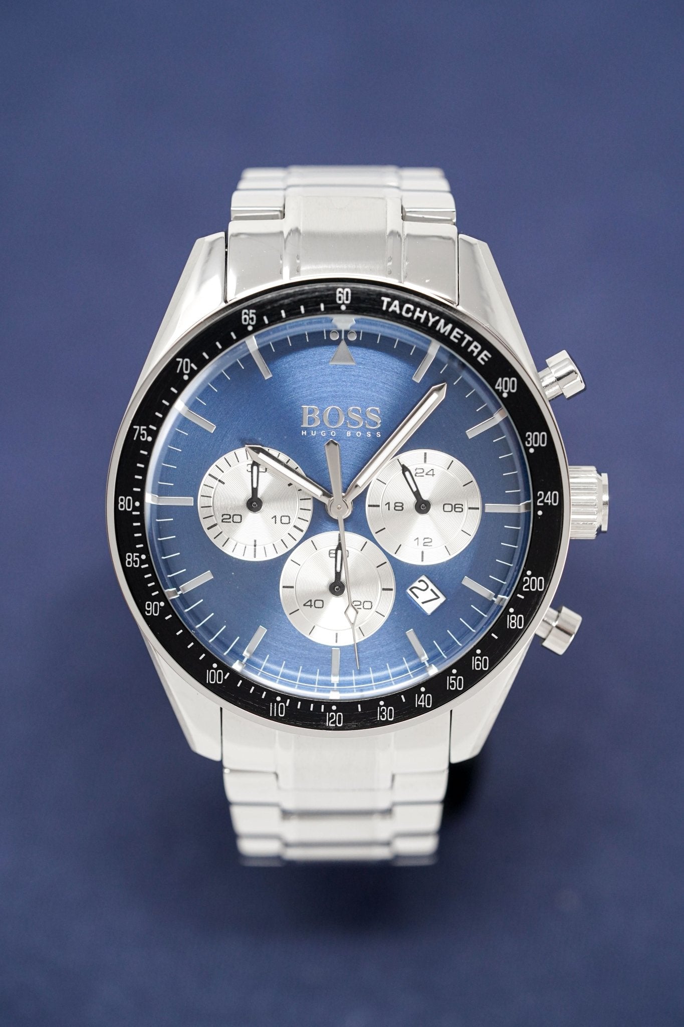  Shop Authentic Hugo Boss Chronograph Blue Dial Silver Steel Strap Watch for Men - 1513630 - Luxxuri