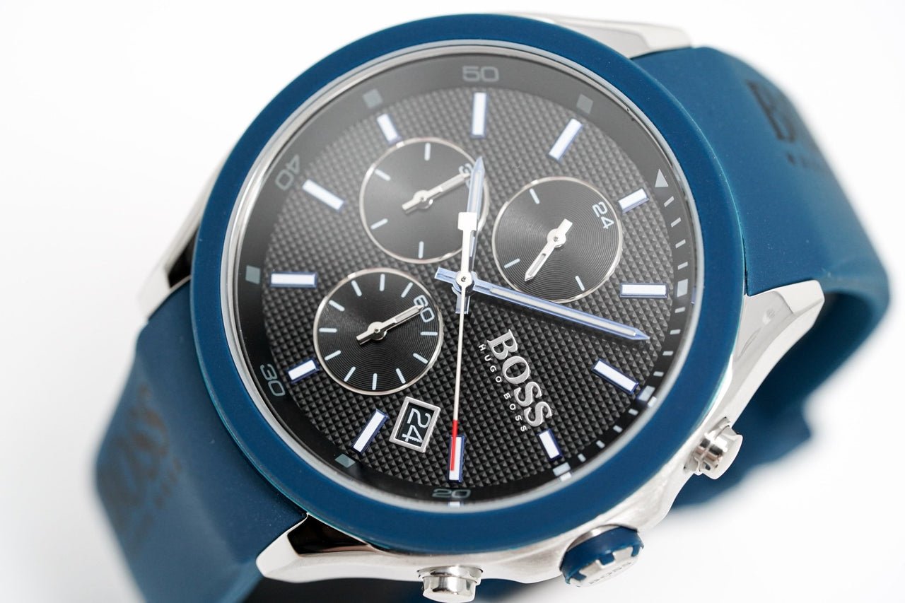  Shop Authentic Hugo Boss Velocity Black Dial Blue Rubber Strap Watch for Men - 1513717 - Luxxuri