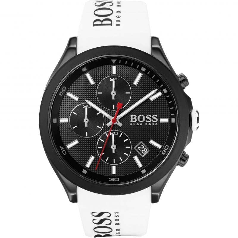  Shop Authentic Hugo Boss Velocity Black Dial White Rubber Strap Watch for Men - 1513718 - Luxxuri