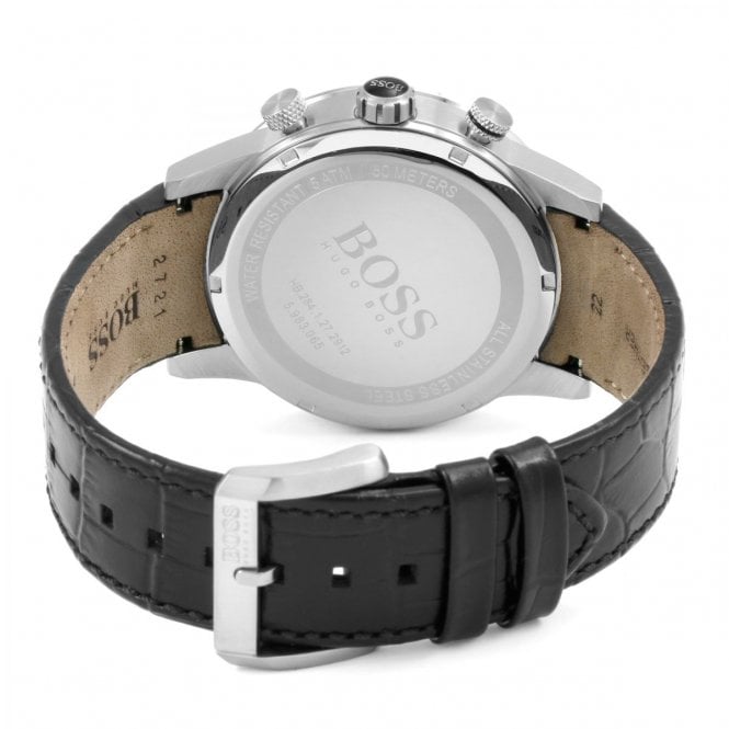  Shop Authentic Hugo Boss Rafale Chronograph Blue Dial Black Leather Strap Watch For Men - 1513391 - Luxxuri