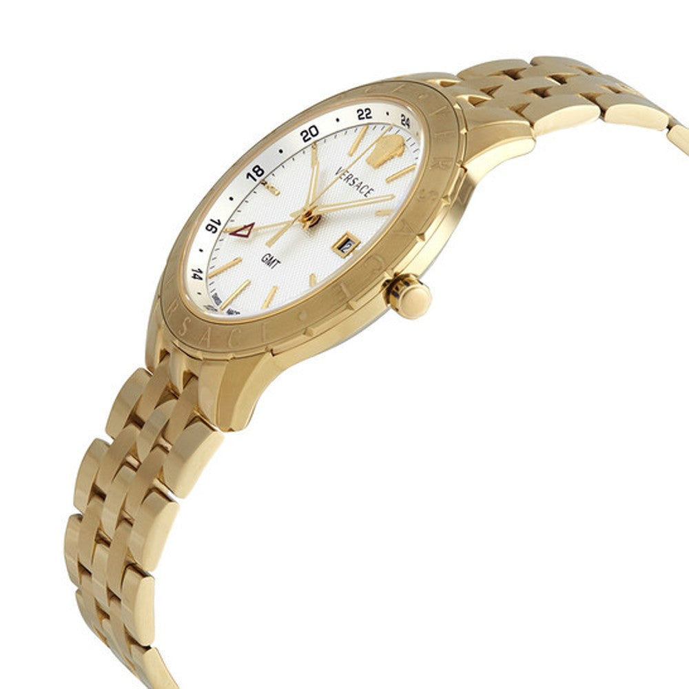  Shop Authentic Versace Univers Quartz White Dial Gold Steel Strap Watch for Men - VEBK00518 - Luxxuri