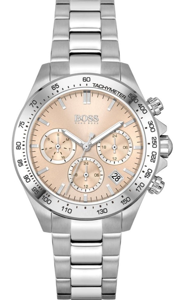  Shop Authentic Hugo Boss Novia Pink Dial Silver Steel Strap Watch for Women - 1502615 - Luxxuri