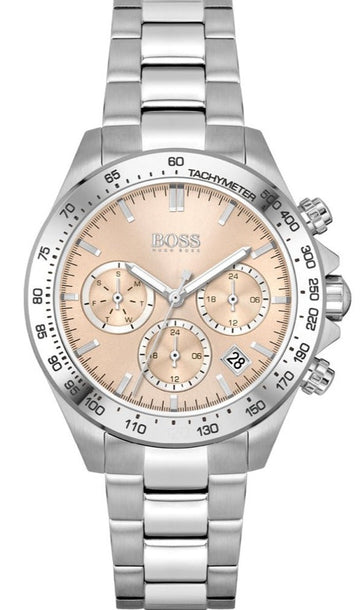 Shop Authentic Hugo Boss Novia Pink Dial Silver Steel Strap Watch for Women - 1502615 - Luxxuri