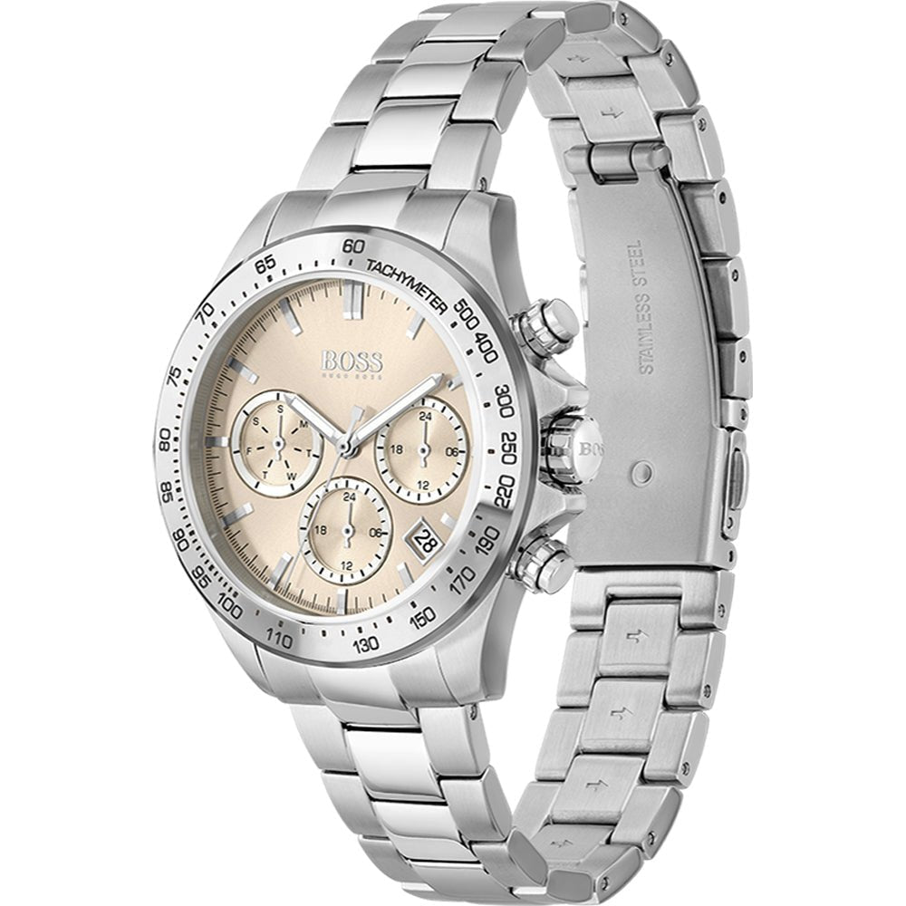  Shop Authentic Hugo Boss Novia Pink Dial Silver Steel Strap Watch for Women - 1502615 - Luxxuri
