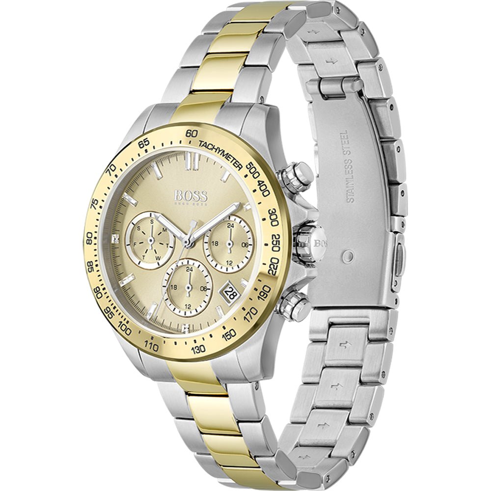  Shop Authentic Hugo Boss Novia Gold Dial Two Tone Steel Strap Watch for Women - 1502618 - Luxxuri