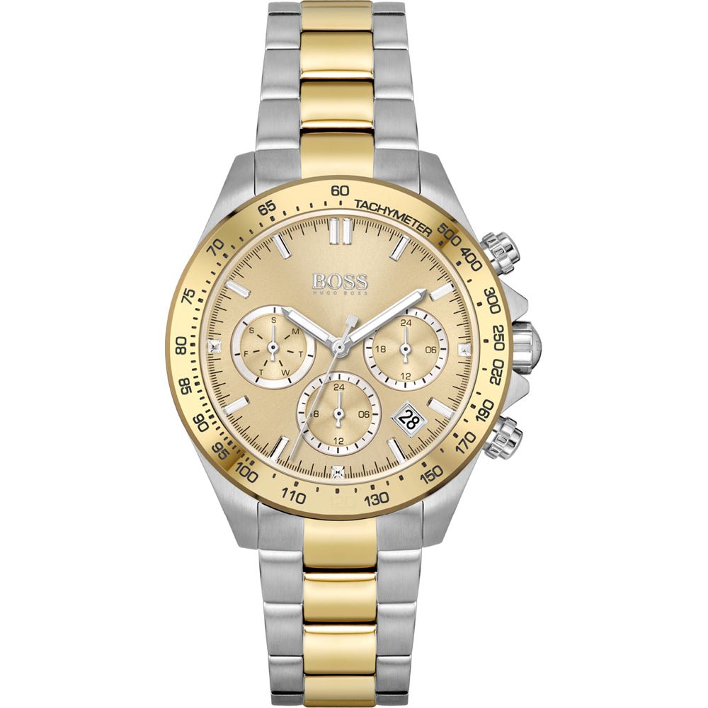  Shop Authentic Hugo Boss Novia Gold Dial Two Tone Steel Strap Watch for Women - 1502618 - Luxxuri