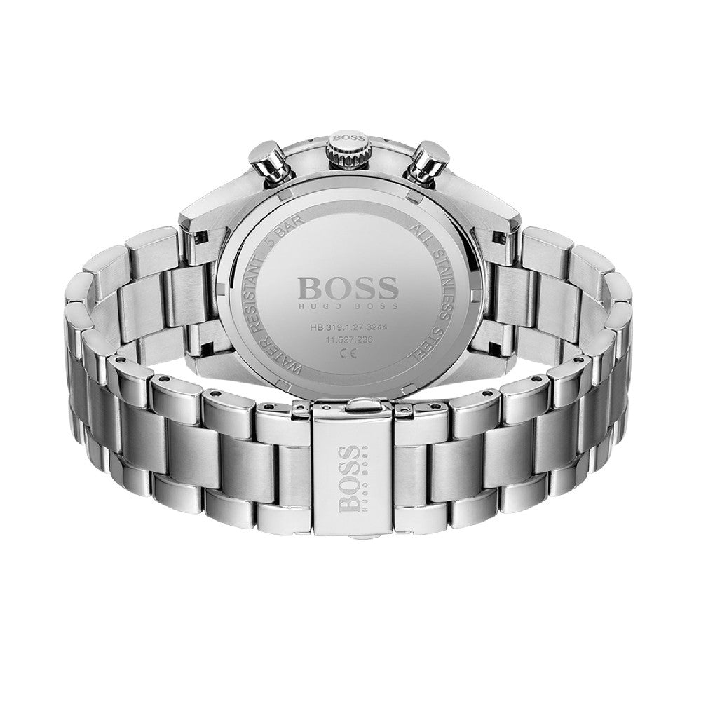  Shop Authentic Hugo Boss Ikon Chronograph White Dial Silver Steel Strap Watch for Men - 1512962 - Luxxuri