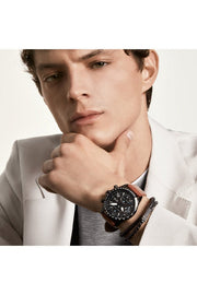  Shop Authentic Hugo Boss Pilot Black Dial Brown Leather Strap Watch for Men - 1513851 - Luxxuri