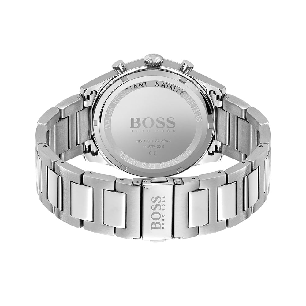  Shop Authentic Hugo Boss Hero Chronograph White Dial Silver Steel Strap Watch for Men - 1513875 - Luxxuri