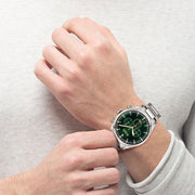  Shop Authentic Hugo Boss Pioneer Green Dial Silver Steel Strap Watch for Men - 1513868 - Luxxuri