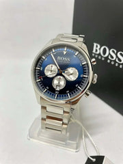  Shop Authentic Hugo Boss Pioneer Blue Dial Silver Steel Strap Watch for Men - 1513713 - Luxxuri