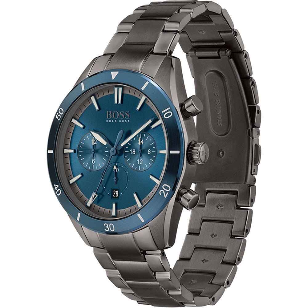  Shop Authentic Hugo Boss Santiago Blue Dial Grey Steel Strap Watch for Men - 1513863 - Luxxuri