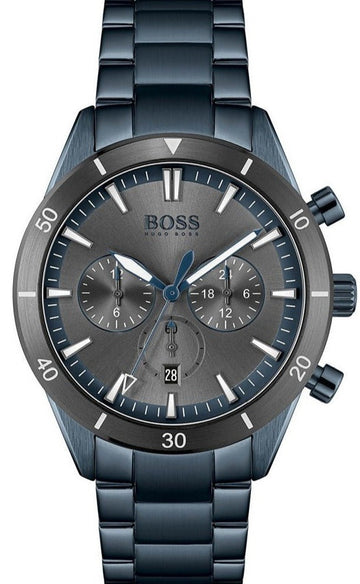  Shop Authentic Hugo Boss Santiago Grey Dial Blue Steel Strap Watch for Men - 1513865 - Luxxuri