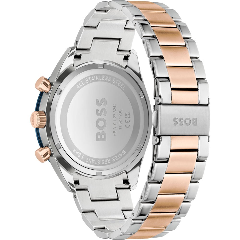  Shop Authentic Hugo Boss Santiago Blue Dial Two Tone Steel Strap Watch for Men - 1513937 - Luxxuri