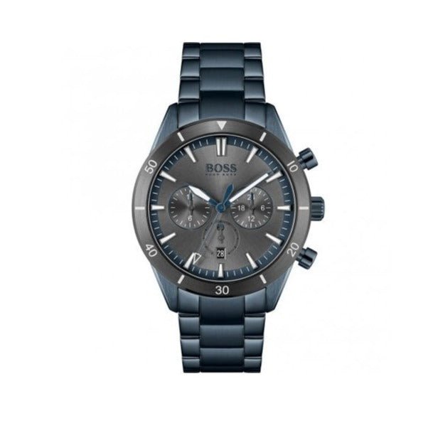  Shop Authentic Hugo Boss Santiago Grey Dial Blue Steel Strap Watch for Men - 1513865 - Luxxuri