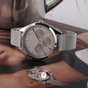  Shop Authentic Hugo Boss Jet Chronograph Grey Dial Silver Mesh Bracelet Watch for Men - 1513440 - Luxxuri