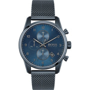  Shop Authentic Hugo Boss Skymaster Chronograph Blue Dial Blue Mesh Bracelet Watch for Men - 1513836 - Luxxuri