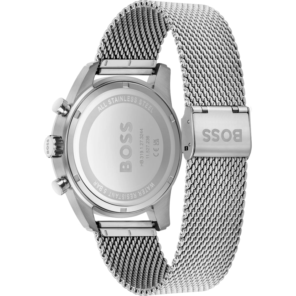  Shop Authentic Hugo Boss Skymaster Green Dial Silver Mesh Bracelet Watch for Men - 1513938 - Luxxuri
