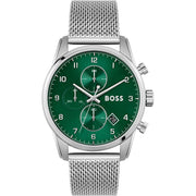  Shop Authentic Hugo Boss Skymaster Green Dial Silver Mesh Bracelet Watch for Men - 1513938 - Luxxuri
