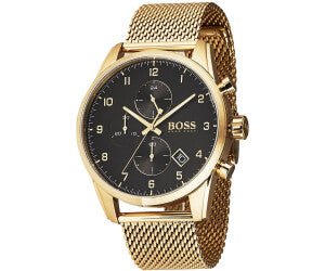  Shop Authentic Hugo Boss Skymaster Black Dial Gold Mesh Bracelet Watch for Men - 1513838 - Luxxuri