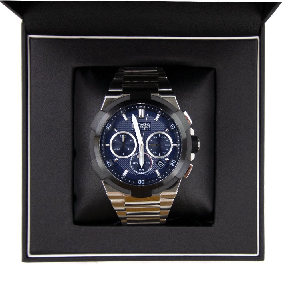  Shop Authentic Hugo Boss Supernova Chronograph Blue Dial Silver Steel Strap Watch for Men - 1513360 - Luxxuri