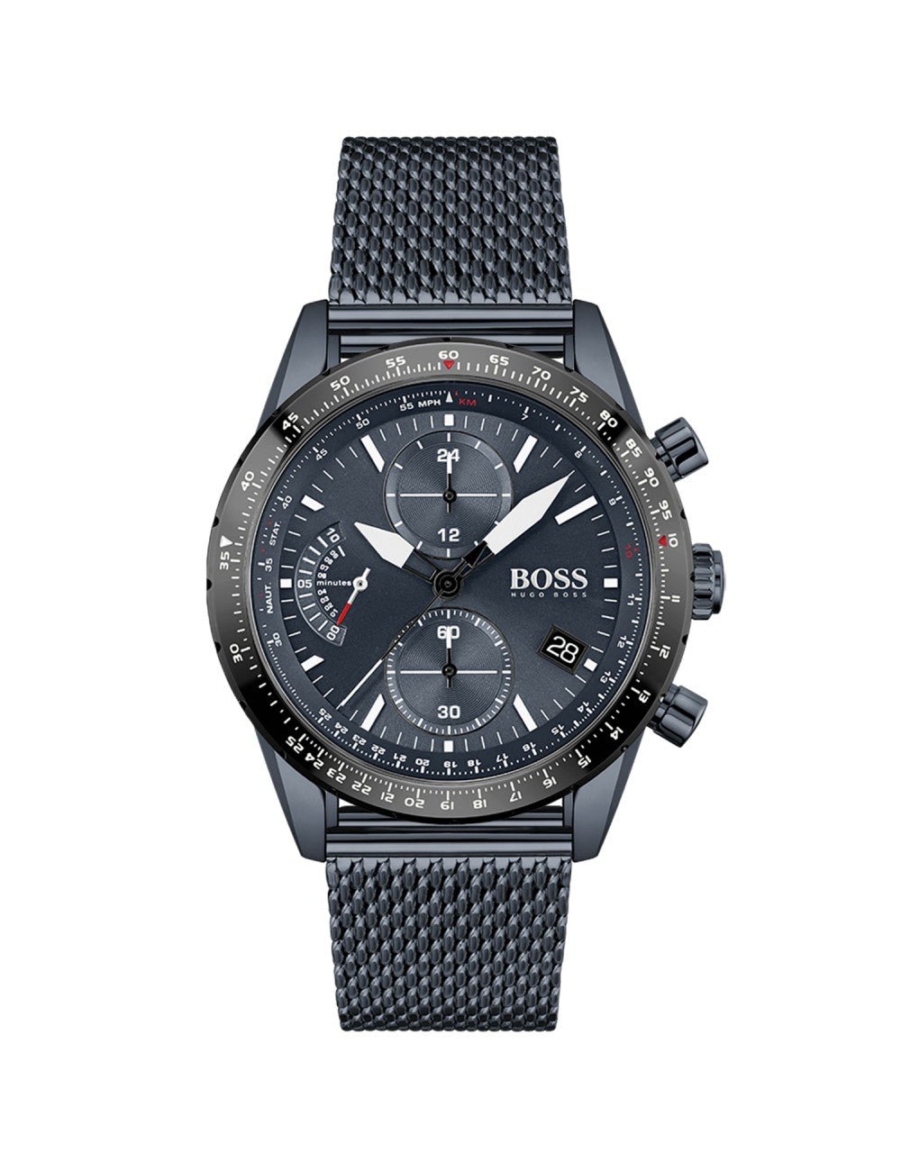  Shop Authentic Hugo Boss Pilot Edition Blue Dial Blue Mesh Bracelet Watch for Men - 1513887 - Luxxuri