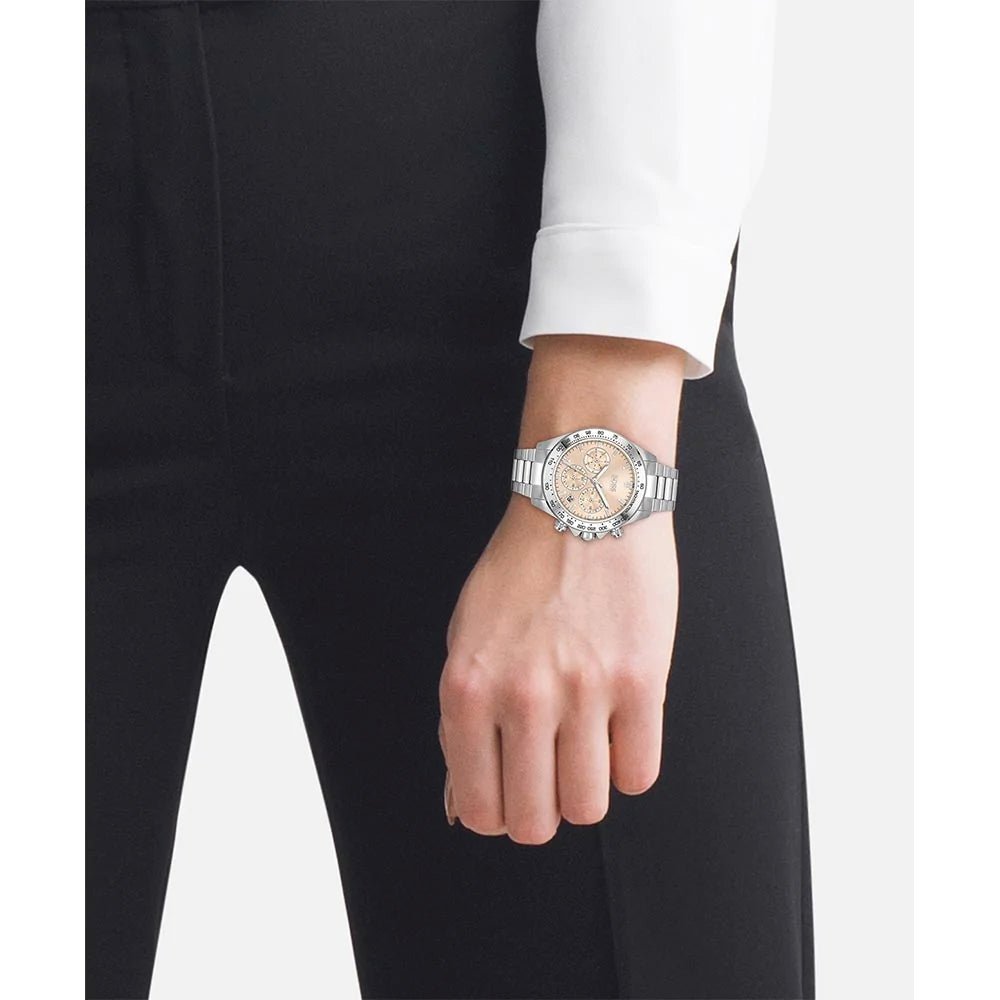  Shop Authentic Hugo Boss Novia Pink Dial Silver Steel Strap Watch for Women - 1502615 - Luxxuri