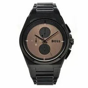 Shop Authentic Hugo Boss Steer Chronograph Brown Dial Black Steel Strap Watch For Men - 1514043 - Luxxuri