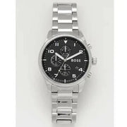  Shop Authentic Hugo Boss View Chronograph Black Dial Silver Steel Strap Watch For Men - 1514008 - Luxxuri