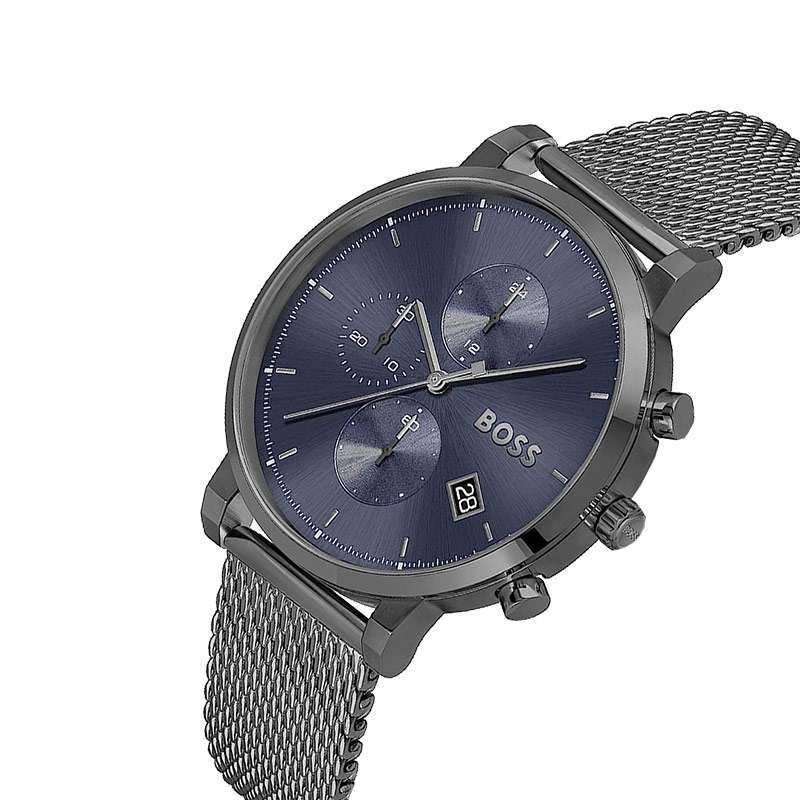  Shop Authentic Hugo Boss Skymaster Chronograph Grey Dial Grey Mesh Bracelet Watch for Men  - 1513934 - Luxxuri