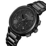  Shop Authentic Hugo Boss One Chronograph Black Dial Black Steel Strap Watch For Men - 1514001 - Luxxuri