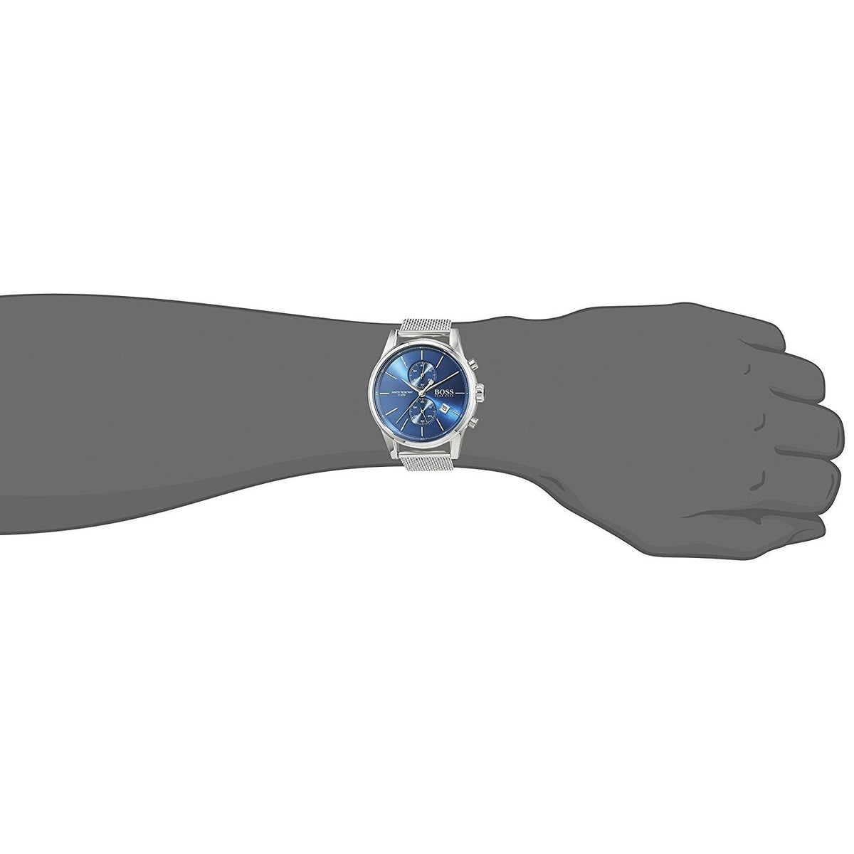 Shop Authentic Hugo Boss Jet Blue Dial Silver Steel Strap Watch for Men - 1513384 - Luxxuri
