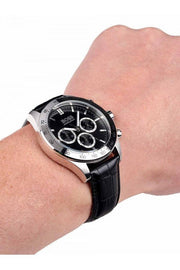  Shop Authentic Hugo Boss Ikon Black Dial Black Leather Strap Watch for Men - 1513178 - Luxxuri