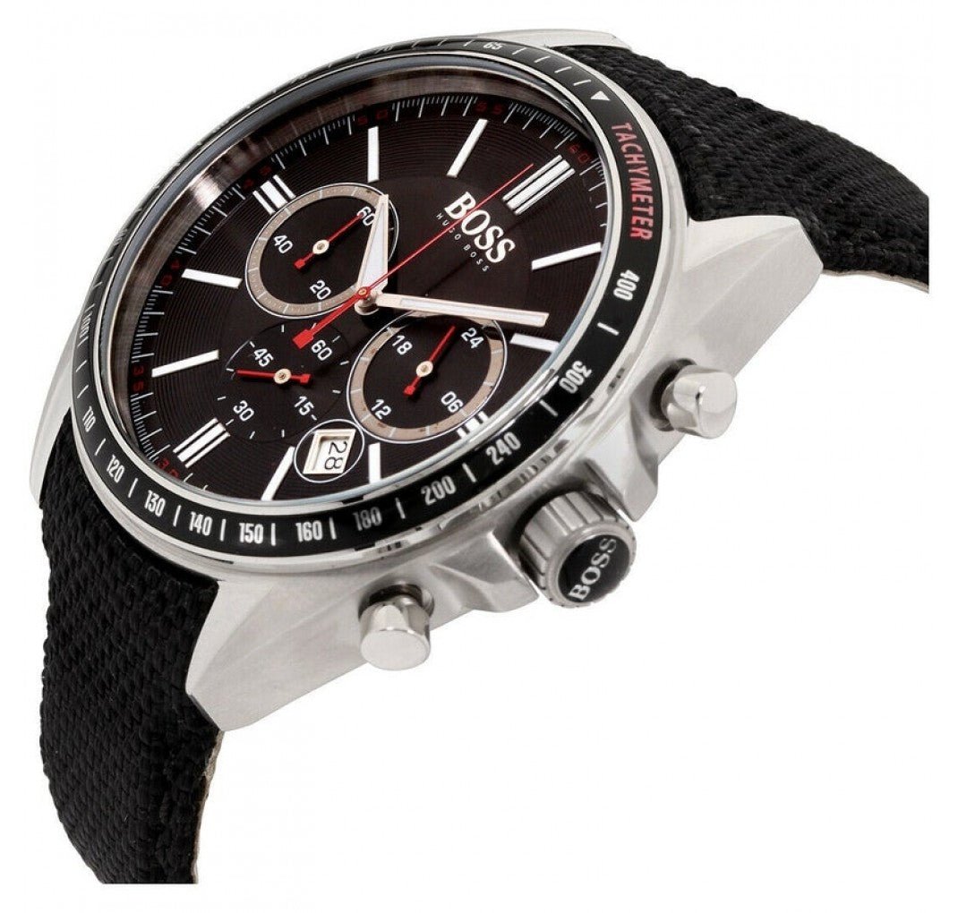 Shop Authentic Hugo Boss Driver Black Dial Black Leather Strap Watch for Men -1513087 - Luxxuri