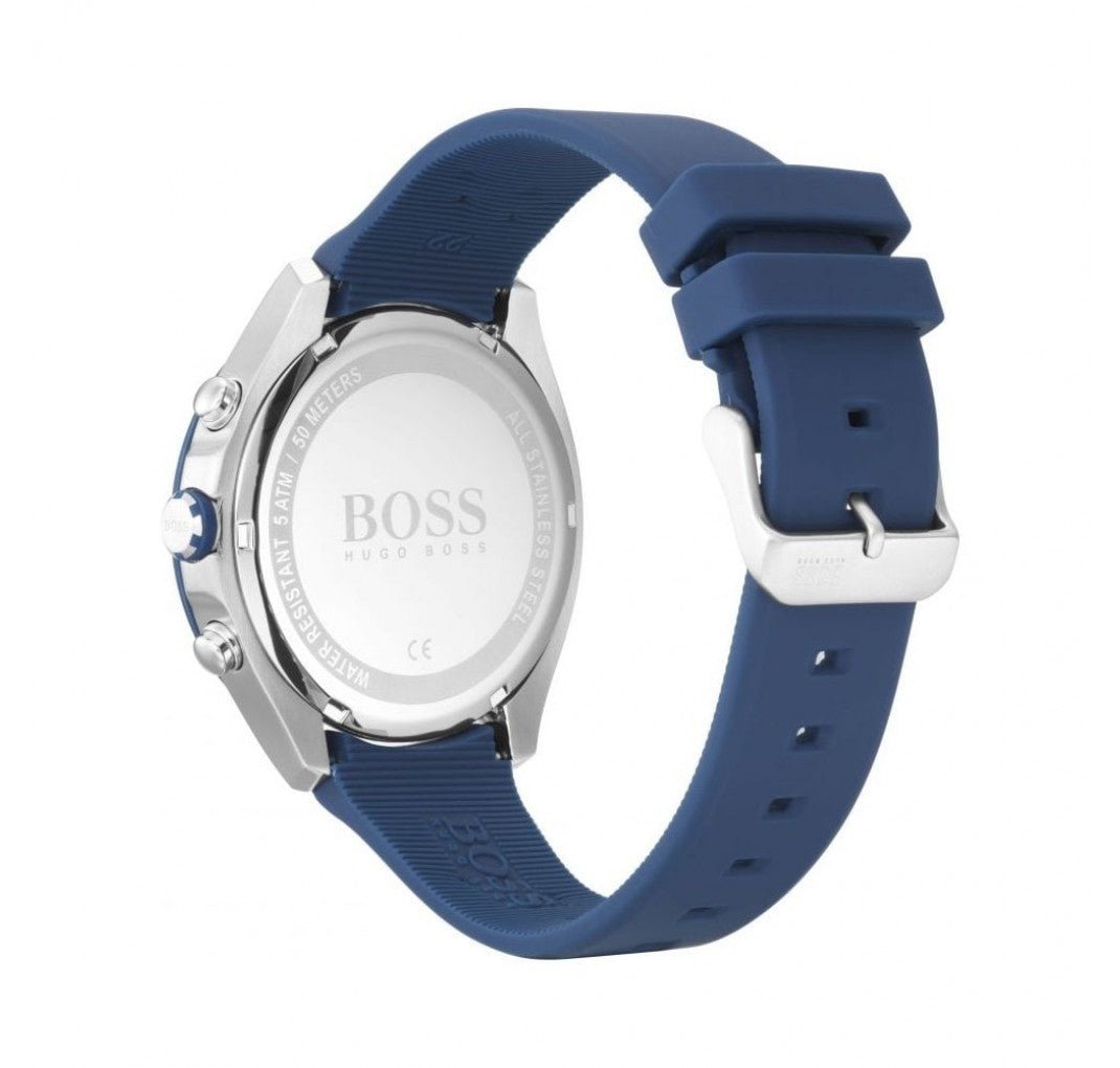  Shop Authentic Hugo Boss Velocity Black Dial Blue Rubber Strap Watch for Men - 1513717 - Luxxuri