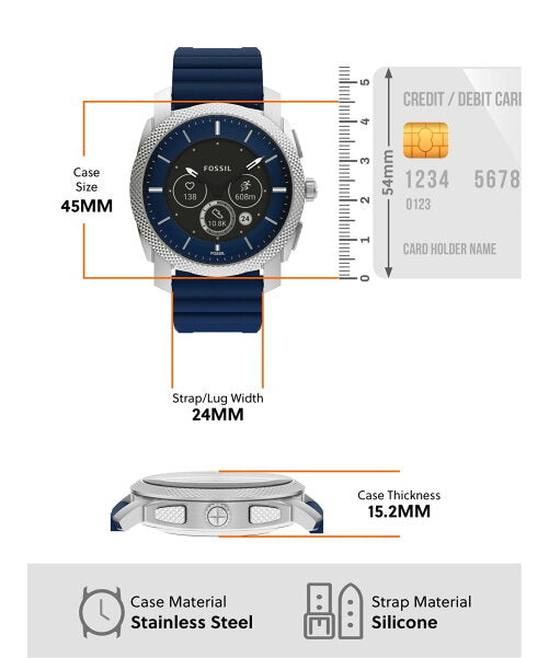  Shop Authentic Fossil Machine Chronograph Blue Dial Blue Leather Strap Watch for Men - FS5262 - Luxxuri