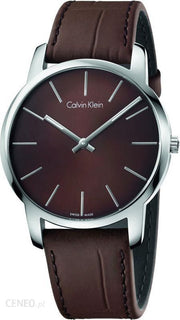 Shop Authentic Calvin Klein City Brown Dial Brown Leather Strap Watch for Men - K2G211GK - Luxxuri