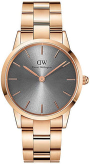  Shop Authentic Daniel Wellington Iconic Link Grey Dial Rose Gold Steel Strap Watch For Women - DW00100332 - Luxxuri