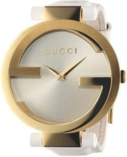  Shop Authentic Gucci Interlocking Latin Grammy Special Edition Gold Watch For Women - YA133313 - Luxxuri