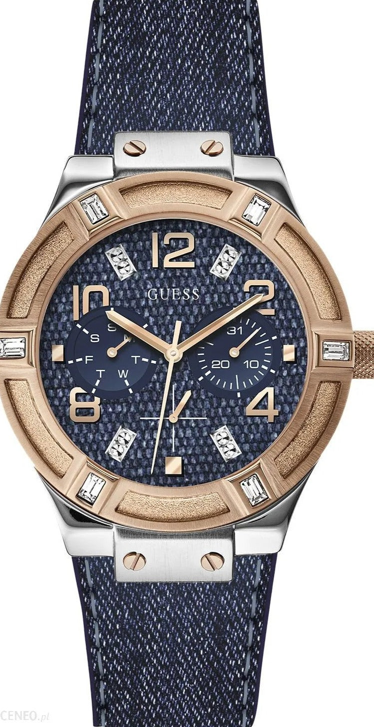  Shop Authentic Guess Jet Setter Analog Blue Dial Blue Denim Strap Watch For Women - W0289L1 - Luxxuri