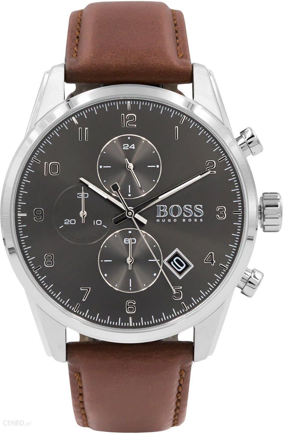  Shop Authentic Hugo Boss Skymaster Grey Dial Brown Leather Strap Watch for Men - 1513787 - Luxxuri