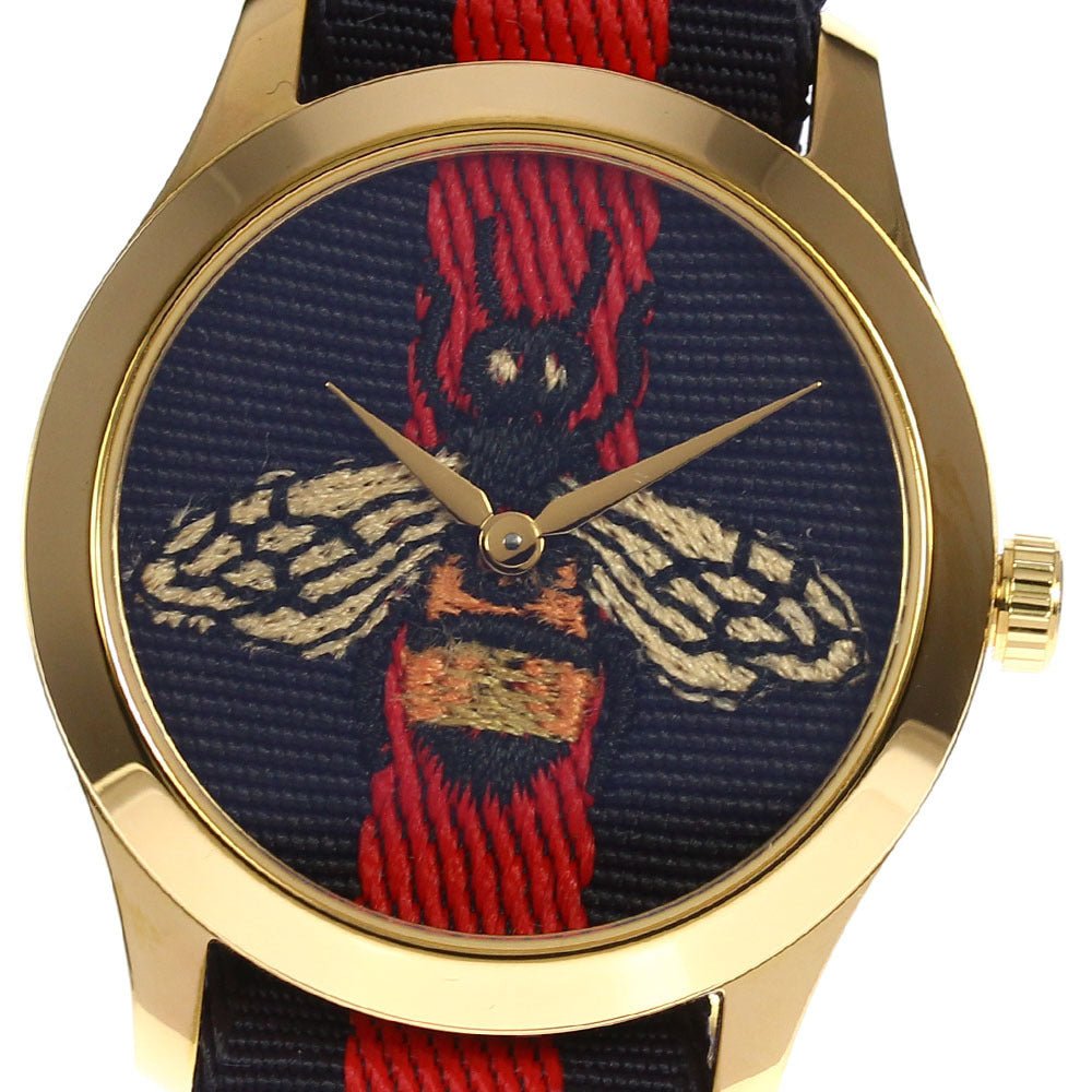  Shop Authentic Gucci G Timeless Bee Red & Blue Dial Red Two Tone Nylon Strap Watch For Men - YA1264061 - Luxxuri