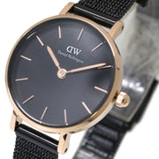  Shop Authentic Daniel Wellington Classic Petite Pressed Ashfield Black Dial Black Mesh Bracelet Watch For Women - DW00100441 - Luxxuri