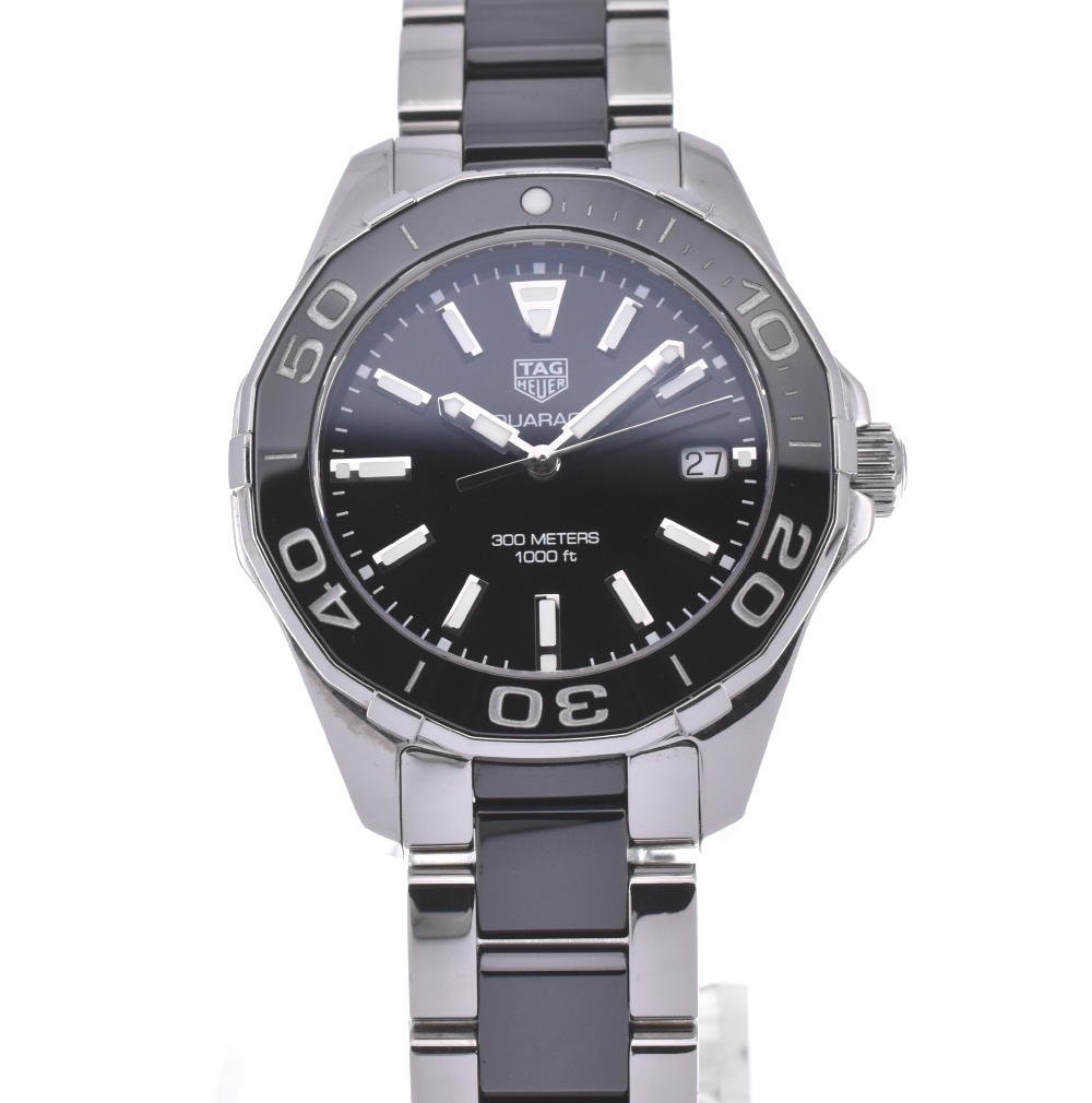  Shop Authentic Tag Heuer Aquaracer Quartz Black Dial Two Tone Steel Strap Watch for Men - WAY131A.BA0913 - Luxxuri