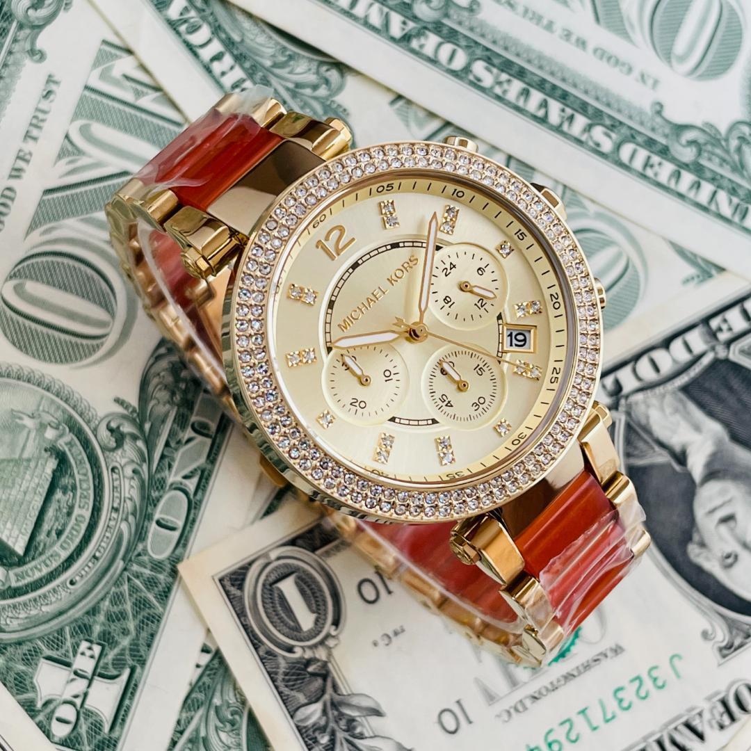  Shop Authentic Michael Kors Parker Gold Dial Two Tone Steel Strap Watch for Women - MK6139 - Luxxuri