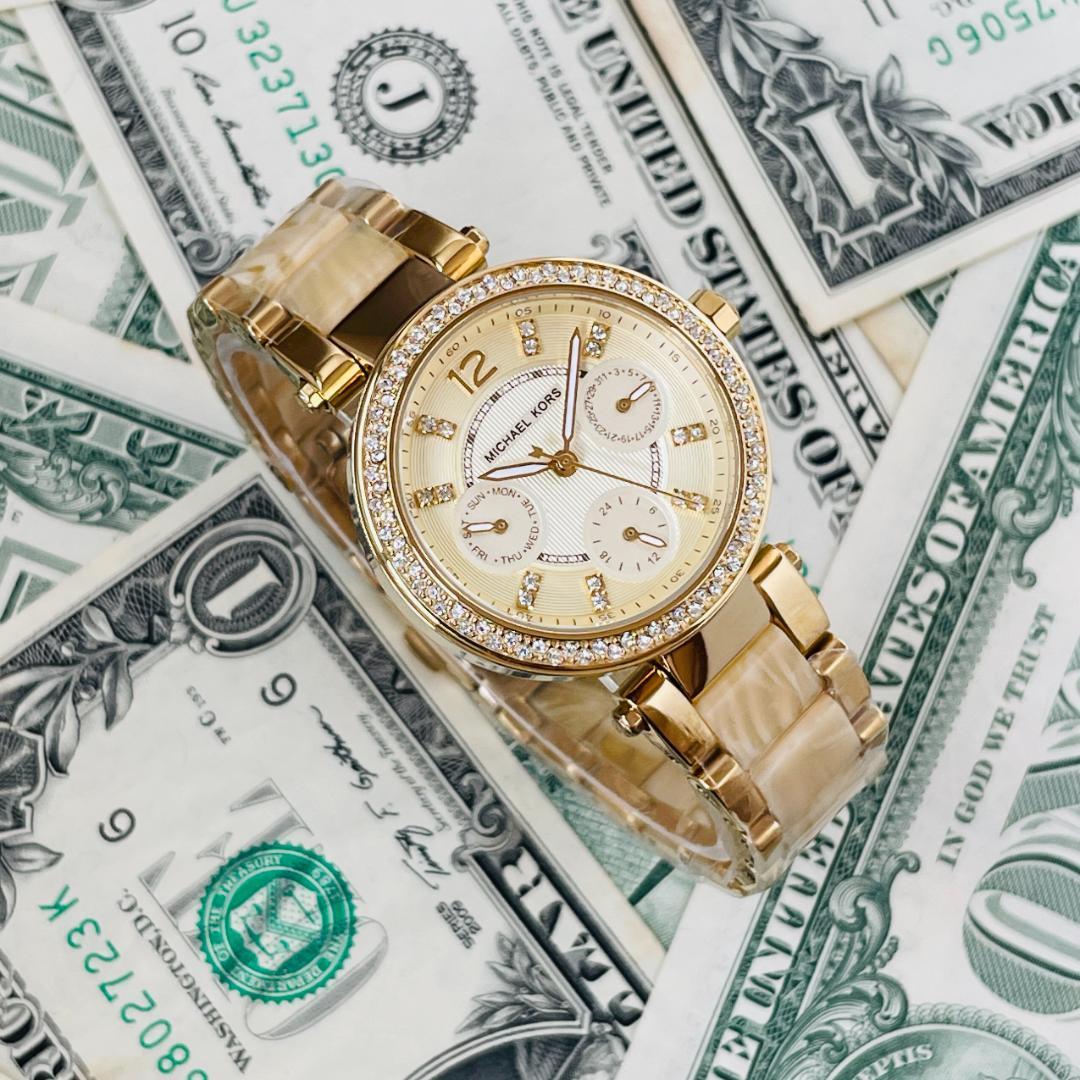  Shop Authentic Michael Kors Parker Gold DIal Gold Steel Strap Watch for Women - MK5842 - Luxxuri