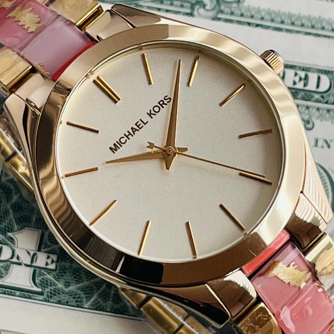  Shop Authentic Michael Kors Slim Runway Gold Dial Two Tone Steel Strap Watch for Women - MK4300 - Luxxuri