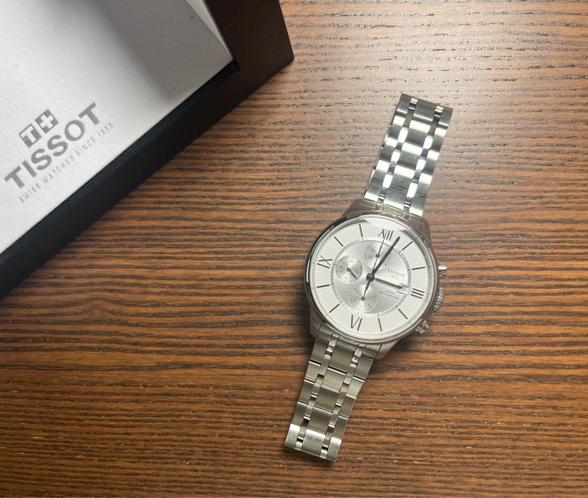  Shop Authentic Tissot Chemin des Tourelles Automatic Chronograph White Dial Silver Steel Strap Watch for Men - T099.427.11.038.00 - Luxxuri