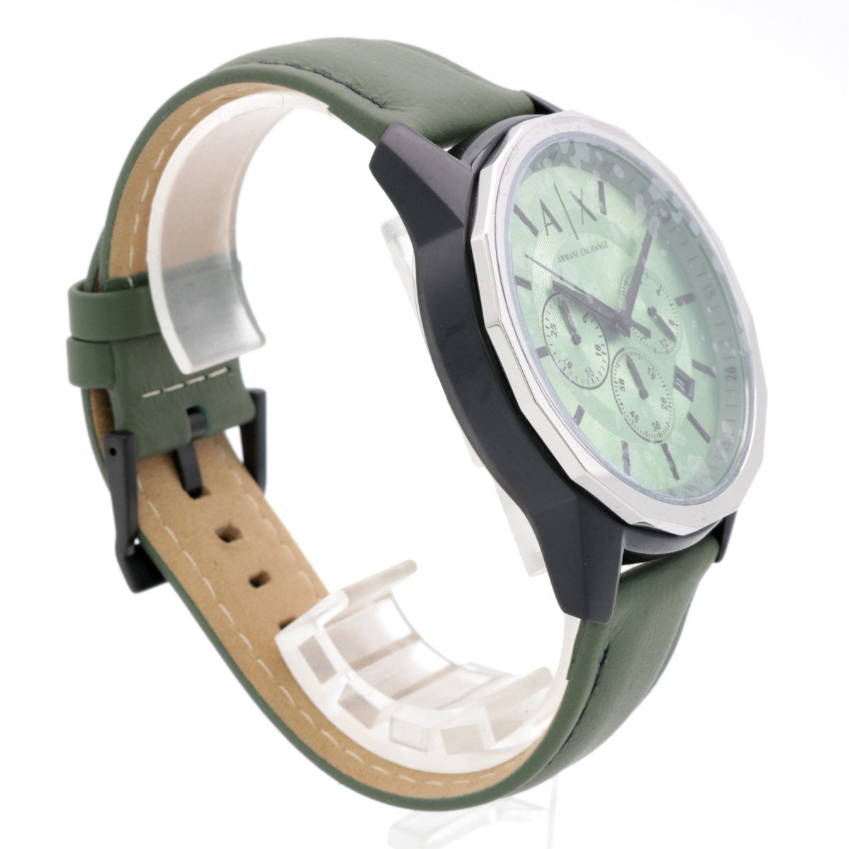  Shop Authentic Armani Exchange Banks Chronograph Green Dial Green Leather Strap Watch For Men - AX1725 - Luxxuri