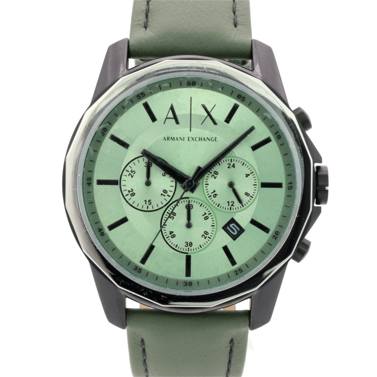  Shop Authentic Armani Exchange Banks Chronograph Green Dial Green Leather Strap Watch For Men - AX1725 - Luxxuri